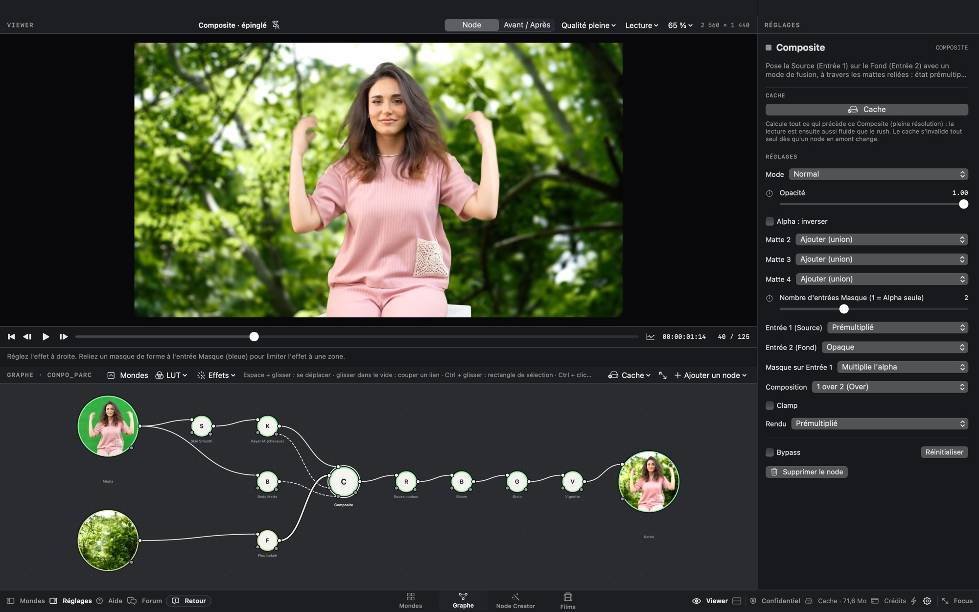 A compositing graph in Nodalt
